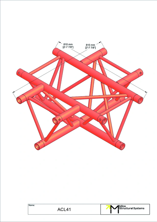 Milos M390L Trio Heavy duty 4 way cross piece truss corner HD 