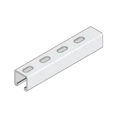 Unistrut P1000TR Skinne 6 m Perforert RÅ M/hull 