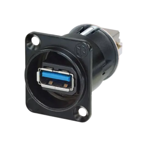 Neutrik NAUSB3-B feed-through USB 3.0 Chassis Sort 