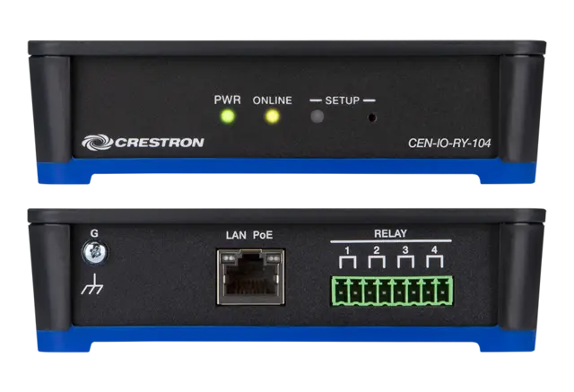 Crestron CEN-IO-RY-104 4 x Rele DIN montert, PoE 