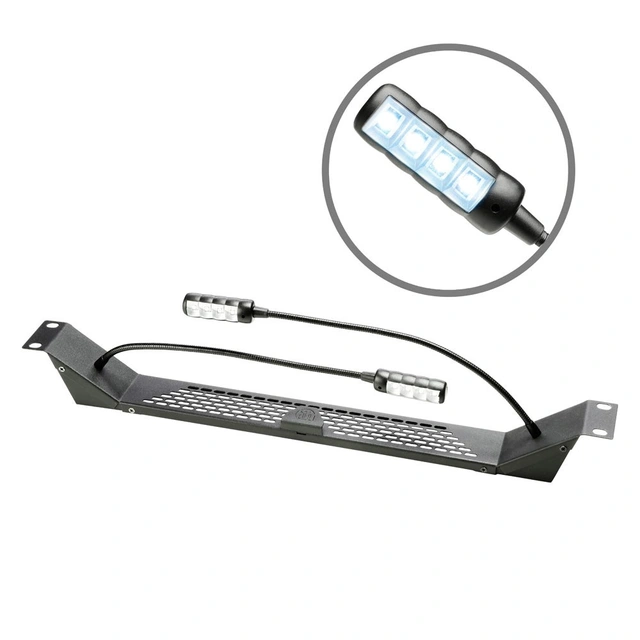 Adam Hall 19" Dual Gooseneck Cold White COB LED Rack Light 