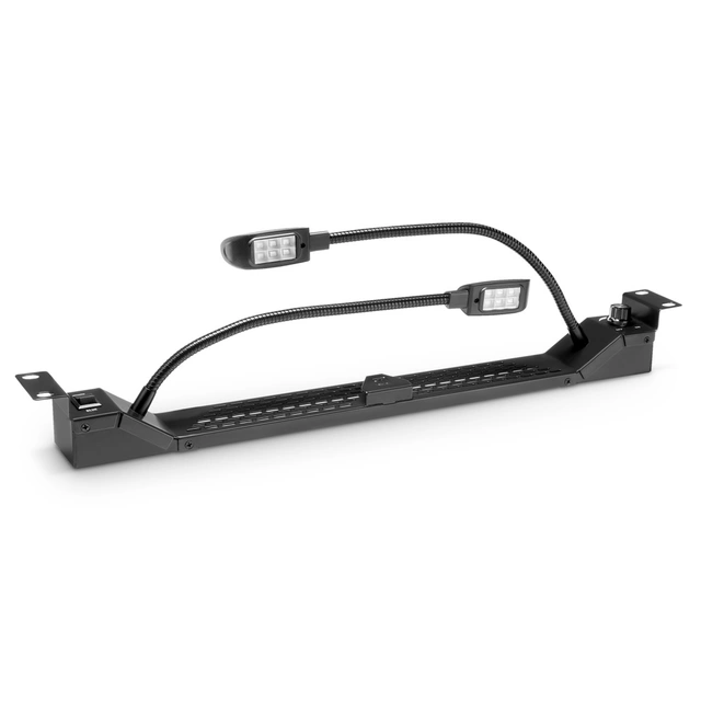 Adam Hall 19" Cold-white blue COB LED rack light with two goosenecks 