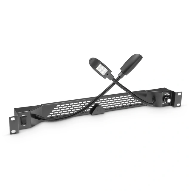 Adam Hall 19" Cold-white blue COB LED rack light with two goosenecks 
