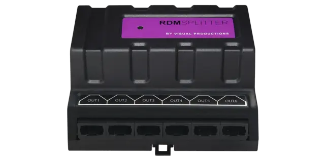 Visual RdmSplitter (RJ45) DMX+RDM DIN rail mounted splitter/booster. 