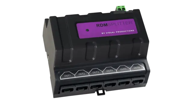 Visual RdmSplitter (RJ45) DMX+RDM DIN rail mounted splitter/booster. 