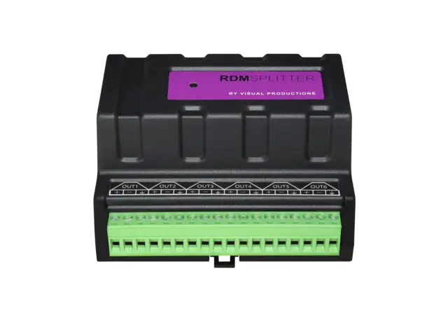 Visual RdmSplitter (Terminal) DMX+RDM DIN rail mounted splitter/booster. 