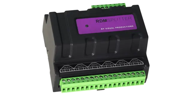 Visual RdmSplitter (Terminal) DMX+RDM DIN rail mounted splitter/booster. 