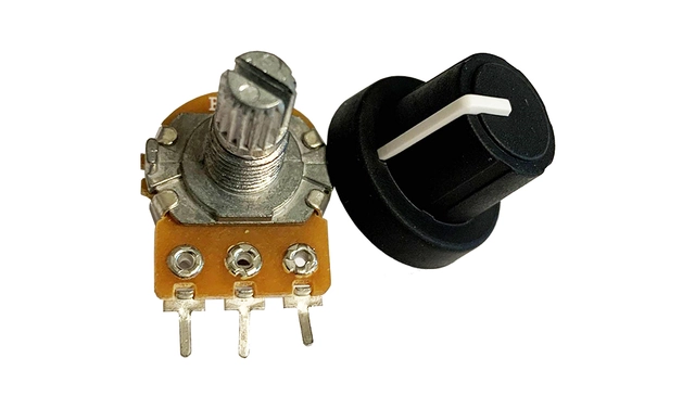 Potmeter m. knap for PWM Powersupply, 100k 