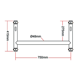 Doughty T45901 H Frame Assembly (Small) (Black) 