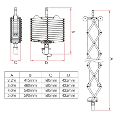 Doughty G1680 Pantograph 4 Spring X 2.2M (27kg Swl)