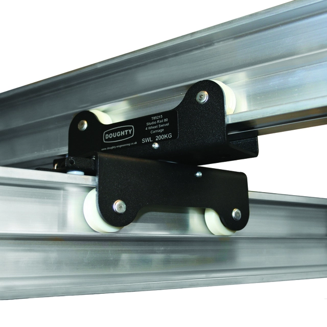 Doughty T85215 Studio Rail 80 4 Wheel Double Swivel Car (Brake) 