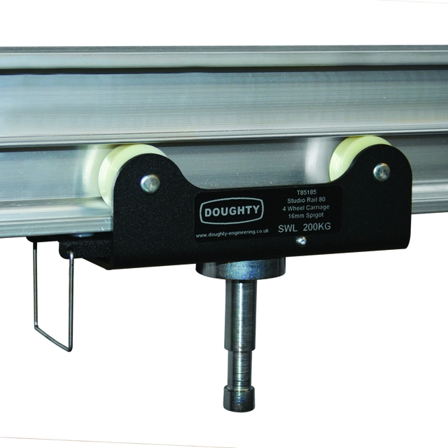 Doughty T85185 Studio Rail 80 6 Wheel Carriage C/W 5/8" Spigot (Brake) 