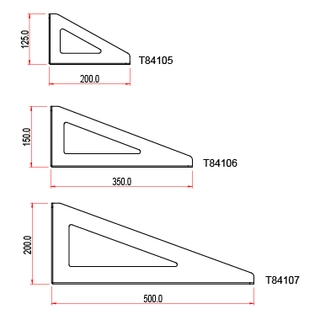 Doughty T84107 Studio Rail Slotted Wall Bracket 500mm (Large) (Triple Rail) 