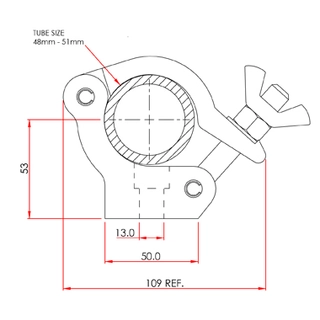 Dougthy T58783 Slimline Side Entry Clamp (Black) 
