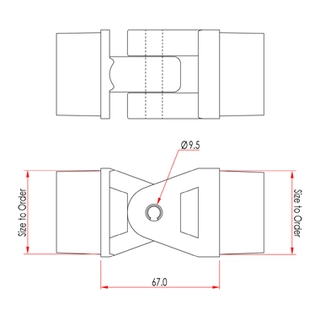 Dougthy T58754 Round Shank Pivot Plug 39.5mm 