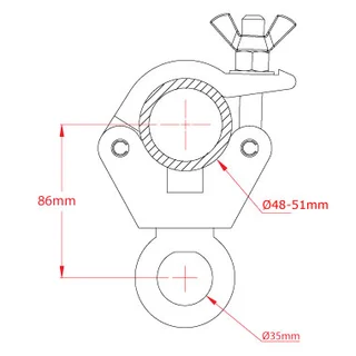 Dougthy T57207 Doughty Clamp Hanging Clamp (M12 Eyenut - 500 kg) 