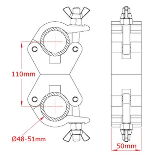 Dougthy T57110 Doughty Clamp Swivel Coupler (Black) 