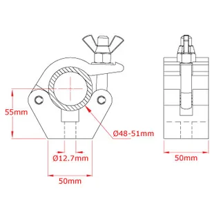 Dougthy T57010 Doughty Clamp Half Coupler (Black) 