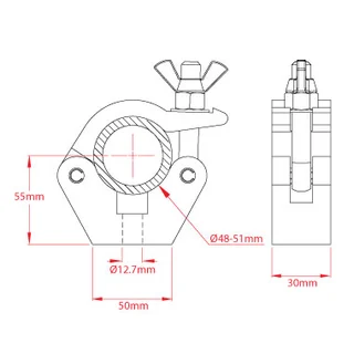 Dougthy T57001 Doughty Clamp Slimline Half Coupler 