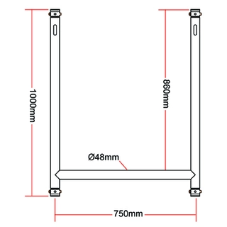 Doughty T45911 H Frame Assembly (Large) (Black) 
