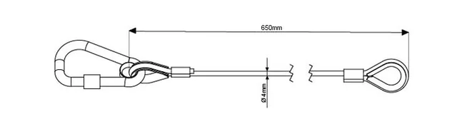 Doughty T45856 Safety Bond 4Mm X 650 With Moving Light Hook (36kg) (Black) 