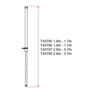 Doughty T45796 Adjustable Modular Extension 1.0M To 1.7M (Black) 