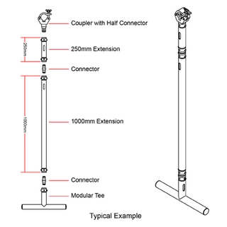 Doughty T45791 Modular Extension (2000mm) (Black) 