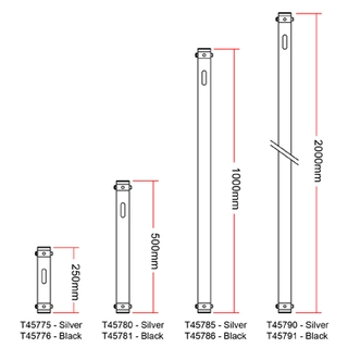 Doughty T45791 Modular Extension (2000mm) (Black) 