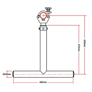 Doughty T45766 Modular Tee (500mm) (Black) 