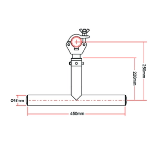 Doughty T45761 Modular Tee (250mm) (Black) 