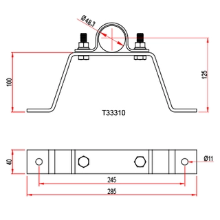 Doughty T33300 Pipe To Wall Bracket (300mm Stand Off) 