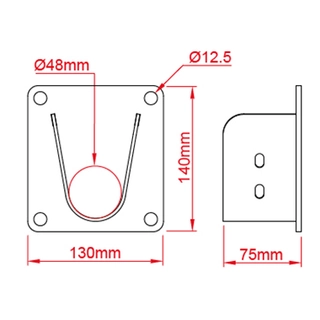 Doughty T30409 Wall Hanger 48mm (Black) 