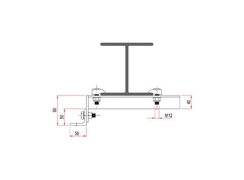 Doughty T29805 Girder Clamp With End Bracket (180mm - 280mm) 