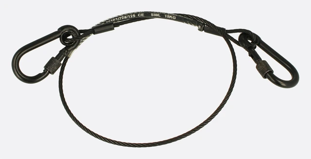 Doughty T22101 15Kg Safety Bond  (Black) (3mm X 585mm With M6 Carb Hook At Endx2) 