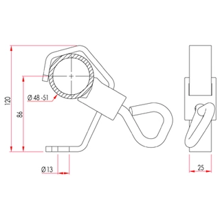 Doughty T21100 Hook Clamp Universal 20-50mm 