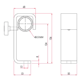 Doughty T20400 Hook Clamp (50 X 8 Flat) 50mm Heavy Duty 