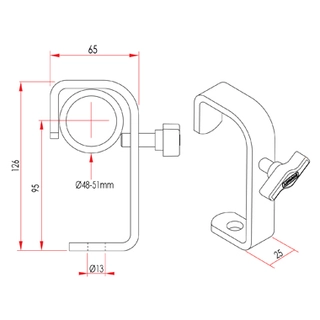 Doughty T20100 Hook Clamp (25 X 6 Flat) 50mm Standard 