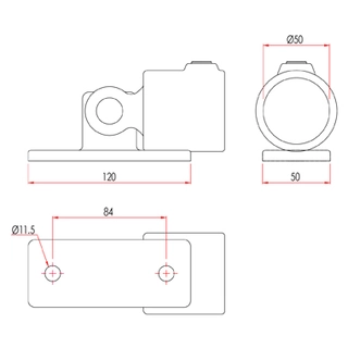 Doughty T16900 Pipeclamp Swivel Base 