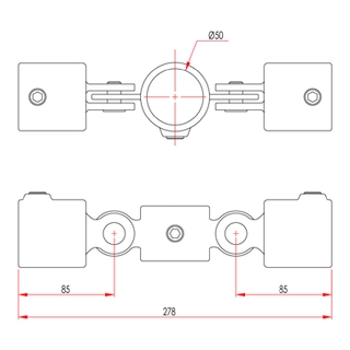Doughty T16700 Pipeclamp Double Swivel Combination 