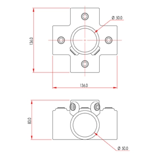 Doughty T15800 Pipeclamp Four Way Cross 