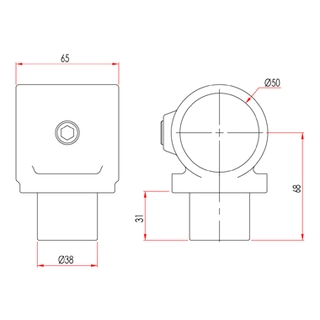 Doughty T14700 Pipeclamp Internal Swivel Tee 