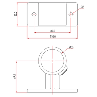 Doughty T14300 Pipeclamp Handrail Bracket 