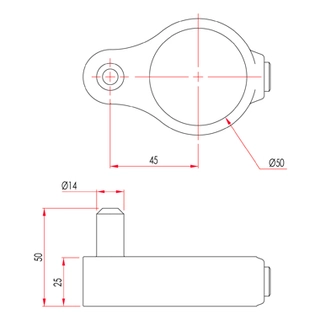 Doughty T14000 Pipeclamp Gate Hinge 