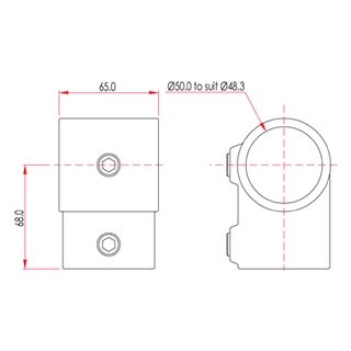 Doughty T10100 Pipeclamp Short Tee 