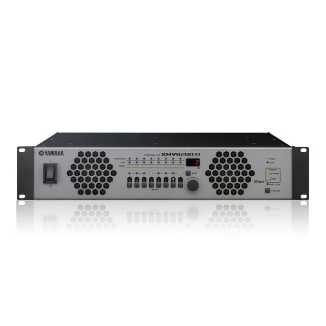Yamaha XMV8280D 8ch forsterker Dante. 8x280W 8O/4O,8 x 250W 100V/70V. 