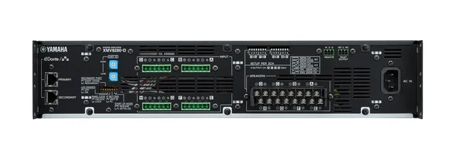 Yamaha XMV8280D 8ch forsterker Dante. 8x280W 8O/4O,8 x 250W 100V/70V. 