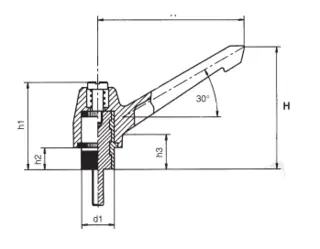APS 79M10X30 Stillbar Låsespak 