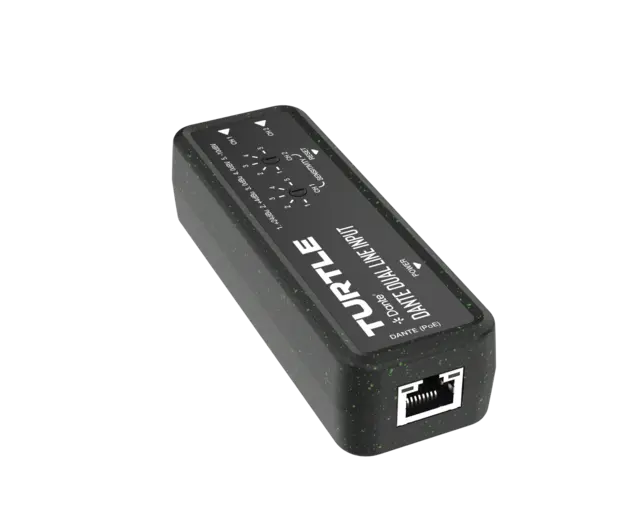 Turtle AV Dante Dual Channel Analog Line Input Adapter with Gain Controls 