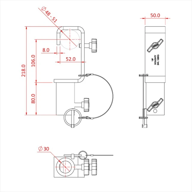 Doughty T20900 Hook Clamp Tv Specification Silver 