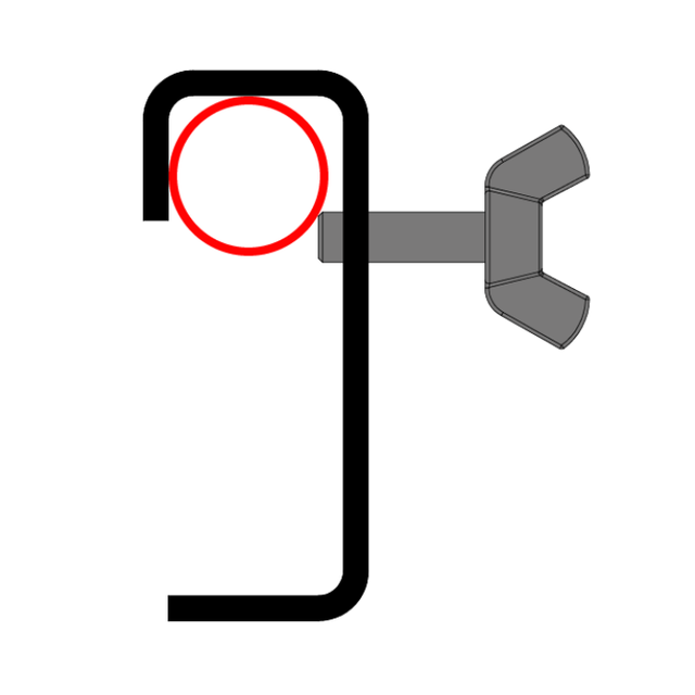 Doughty T20100 Hook Clamp (25 X 6 Flat) 50mm Standard Silver 